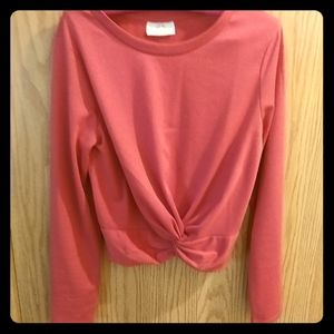 Long sleeve knot waist crop